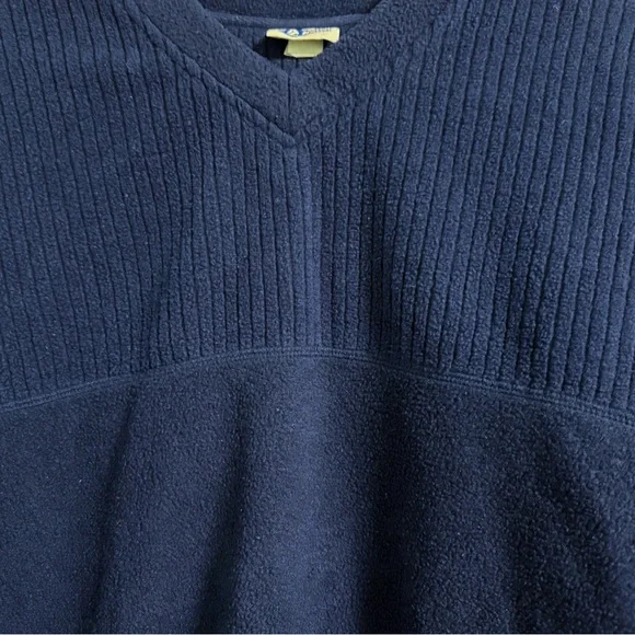 Arizona Jean Co Navy V Neck Sweater M Ribbed Knit Unisex - Picture 9 of 14